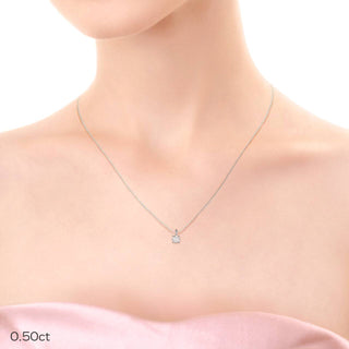 Collier avec diamant solitaire taille brillant rond de 0,50 à 1,0 ct et moissanite