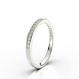 Alliance de mariage de style éternité avec moissanite de forme ronde de 0,16 ct