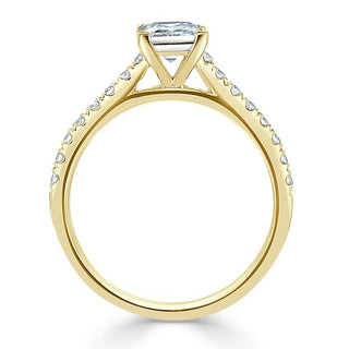 Bague de fiançailles solitaire en moissanite de forme princesse de 1,0 ct