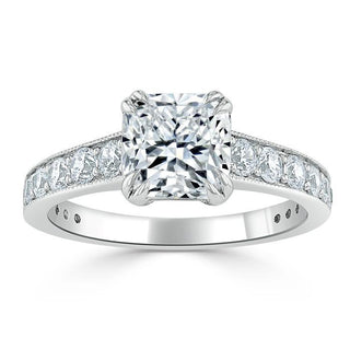 1.5 CT Cushion Shaped Moissanite Solitaire Engagement Ring