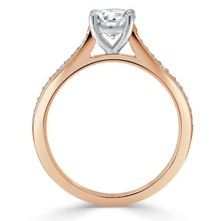 Bague de fiançailles solitaire en moissanite à taille ronde de 0,75 ct avec monture en canal