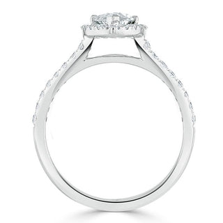 Bague de fiançailles halo en moissanite de forme marquise de 1,0 ct