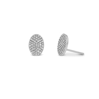 Boucles d'oreilles à tige en diamant et moissanite ronde de 0,30