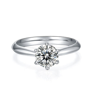 Bague de fiançailles solitaire en moissanite de forme ronde de 1,0 ct