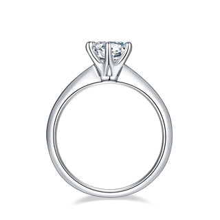 Bague de fiançailles solitaire en moissanite de forme ronde de 1,0 ct