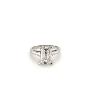 Anillo de compromiso con solitario de diamantes CVD con esmeralda de 1,41 ct a 3,41 ct