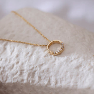 Collier rond en diamant et moissanite de 0,02 TCW