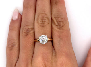 Bague de fiançailles solitaire en diamant rond CVD de 1,30 à 3,30 ct