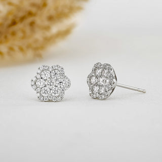 1.22 TCW Round Moissanite Diamond Stud Earrings