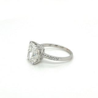 Anillo de compromiso con engaste pavé de diamantes CVD radiante de 2,15 CT a 4,15 CT