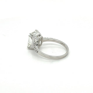 Anillo de compromiso con engaste pavé de diamantes CVD radiante de 2,15 CT a 4,15 CT