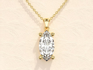 Collier solitaire en diamant et moissanite marquise de 1,0 ct