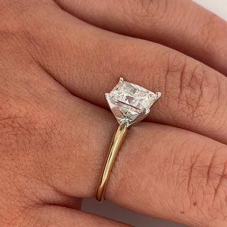 Bague de fiançailles avec solitaire en diamant princesse CVD de 1,30 CT à 3,30 CT