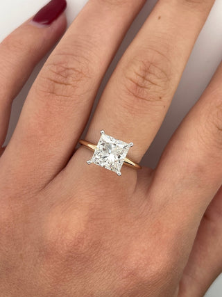 Anillo de compromiso con solitario de diamantes con diseño CVD de princesa de 1,30 ct a 3,30 ct