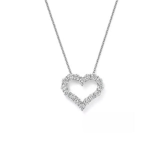 Collar con forma de corazón de diamantes de moissanita redondos de 0,60 TCW