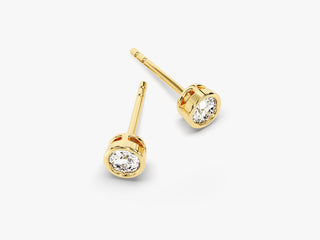 Boucles d'oreilles en diamants Moissanite taille ronde sertis clos de 0,30 ct