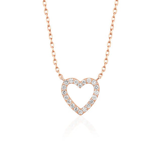 Collar con forma de corazón de diamantes de moissanita redondos de 0,13 TCW