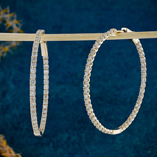 2.30 TCW Round Moissanite Diamond Hoop Earrings