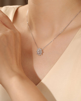 0.50 CT Round Moissanite Diamond Floral Necklace