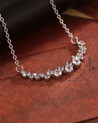 1.20 TCW Round Moissanite Diamond Cluster Necklace