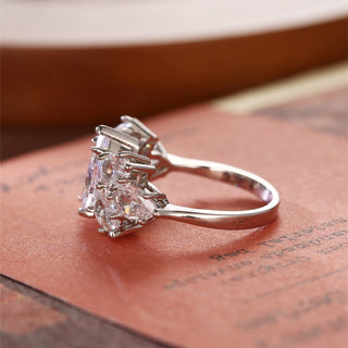 1.0 - 3.0 CT Pear CVD Diamond Cluster Engagement Ring