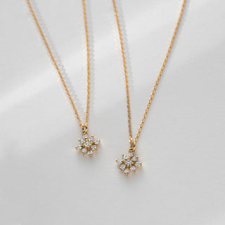 0.20 TCW Round Moissanite Diamond Snowflake Necklace