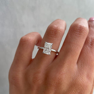 Bague de fiançailles avec diamant solitaire CVD radiant de 1,5 à 3,5 ct