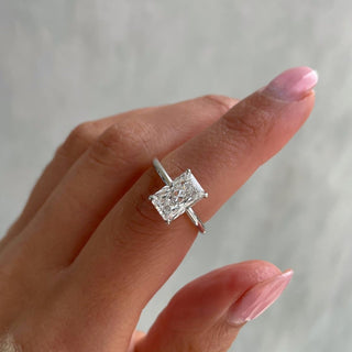 Bague de fiançailles avec diamant solitaire CVD radiant de 1,5 à 3,5 ct