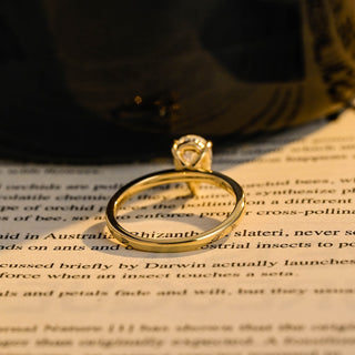 Anillo de compromiso solitario con diamante CVD de talla pera de 0,8 a 3,0 quilates