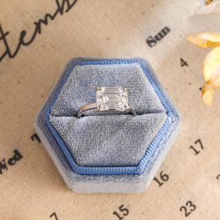 Bague de fiançailles avec diamant solitaire émeraude E/VS1 CVD de 2,0 à 4,0 ct