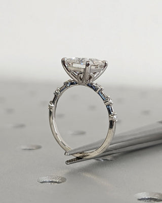 1.0-3.0 CT Princess CVD Diamond Dainty Engagement Ring