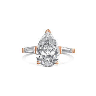 Bague de fiançailles à trois pierres avec diamants en forme de poire CVD de 2,0 CT à 4,0 CT