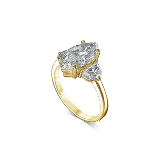 Bague de fiançailles à trois pierres avec diamants Marquise CVD de 1,0 à 3,30 ct