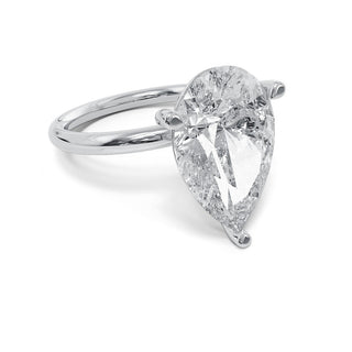 Bague de fiançailles solitaire en diamant CVD en forme de poire de 2,0 CT à 4,0 CT