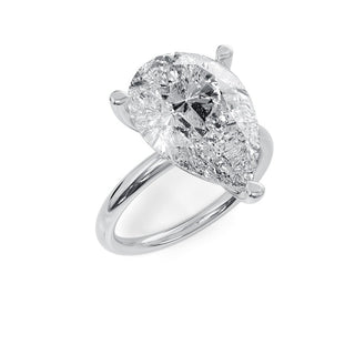 Anillo de compromiso con solitario de diamantes CVD en forma de pera de 2,0 CT a 4,0 CT