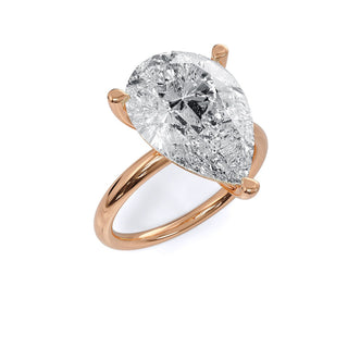 Anillo de compromiso con solitario de diamantes CVD en forma de pera de 2,0 CT a 4,0 CT