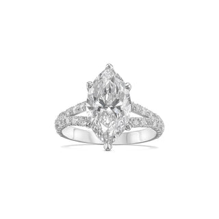 Bague de fiançailles style tige fendue avec diamants Marquise CVD de 1,30 CT à 3,30 CT