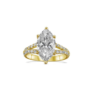 Bague de fiançailles style tige fendue avec diamants Marquise CVD de 1,30 CT à 3,30 CT