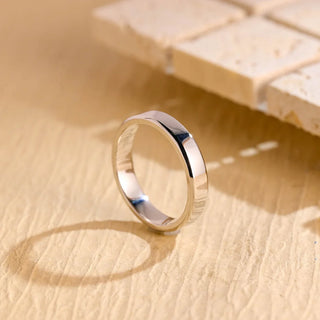 14K Solid White Gold Plain Wedding Band Gifts for Her