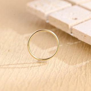 14K Solid Yellow Gold Plain Wedding Band Gifts for Women