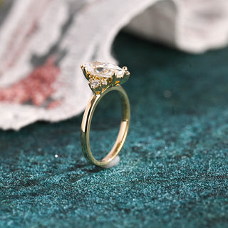 Bague de fiançailles avec diamants Marquise CVD de 1,0 à 3,0 ct