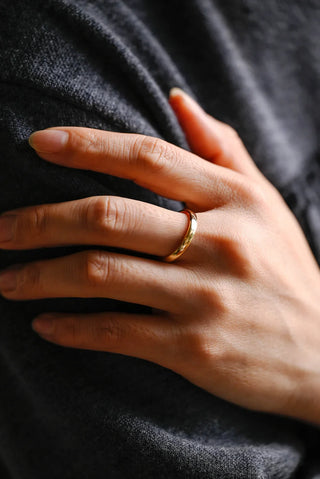 14K Solid Gold Plain Gold Wedding Band for Her