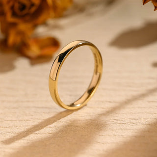 14K Solid Gold Plain Gold Wedding Band for Her