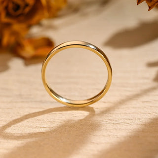 14K Solid Gold Plain Gold Wedding Band for Her