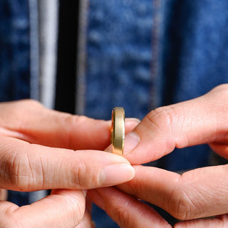 Alianzas de boda sencillas de oro amarillo macizo de 18 quilates, regalos para mujeres