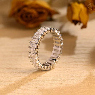 Radiant Cut Moissanite Diamond Full Eternity Wedding Band