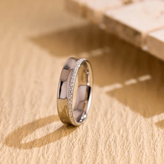 Round Cut Moissanite Diamond Unique Eternity Wedding Band