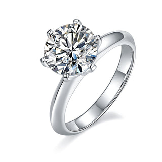 Bague de fiançailles solitaire en moissanite de forme ronde de 3,0 ct