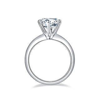 Bague de fiançailles solitaire en moissanite de forme ronde de 3,0 ct