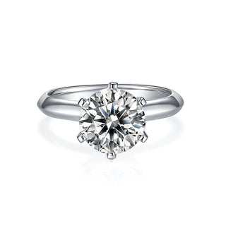 Bague de fiançailles solitaire en moissanite de forme ronde de 3,0 ct